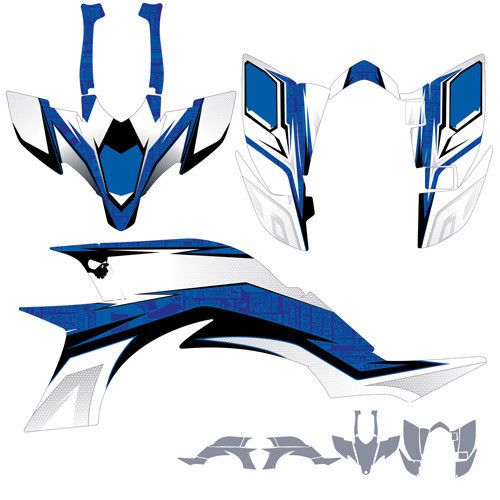 Dfr traction graphic kit 03-09 blue sides/fenders yamaha yfz450 yfz 450
