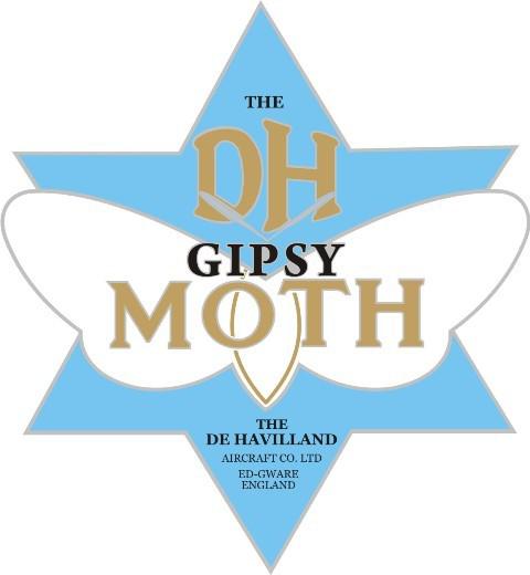 De havilland gipsy moth logo decal 11 3/8'' high x 10 1/8'' wide! 