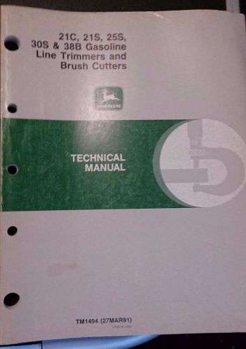 John deere  line trimmers &amp; brush cutters tm 1494 technical service manual (476)