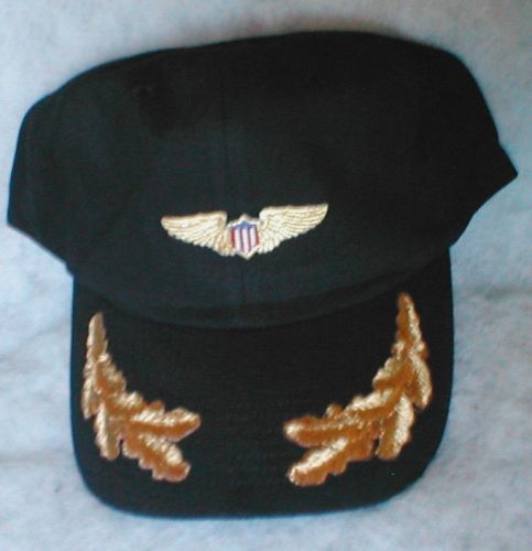 Hat &#034;the ultimate pilots hat&#034;  gold metallic accents on black low profile hat rc
