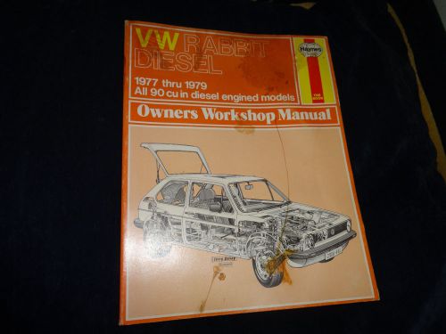 Haynes repair manual vw volkswagon rabbit diesel 1977-1979 book workshop owners