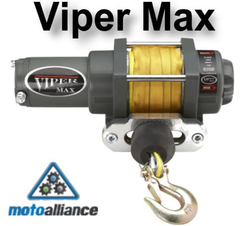 New viper max 3000lb winch with yellow amsteel-blue synthetic rope motoalliance
