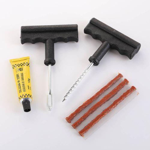 Flat car tire repair kit rasp needle patch fix tools cement set nedle rubber