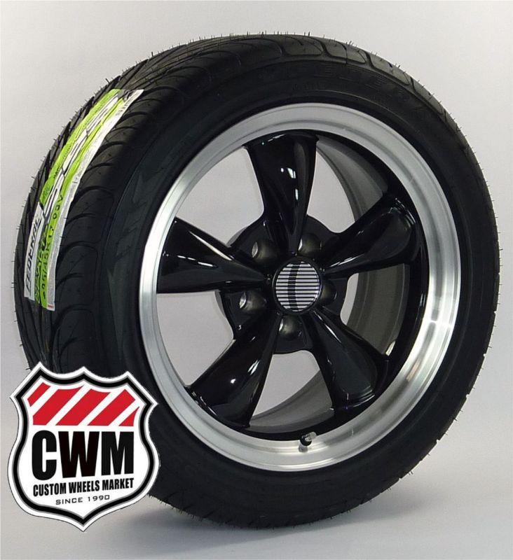 17x8" bullitt replica black wheels rims 5x4.50" federal tires for mopar rwd cars