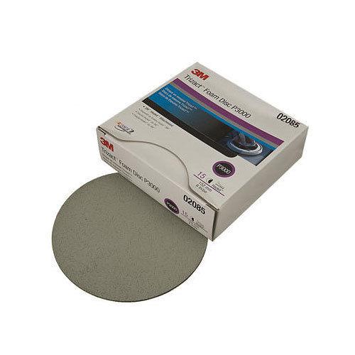 3m 6" 3000 grit trizact hookit abrasive sandpaper foam disc 15 in a box 2085