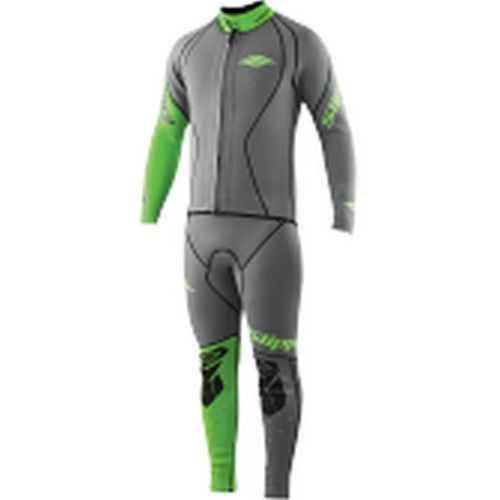 New slippery fuse mens neoprene combo wetsuit, gray/neon green, 2xl/xxl