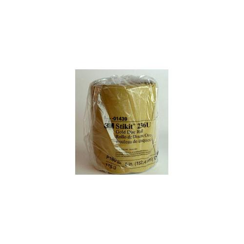 3m 6" 180 grit stikit psa gold sandpaper sanding disc roll 175 in a box 1439