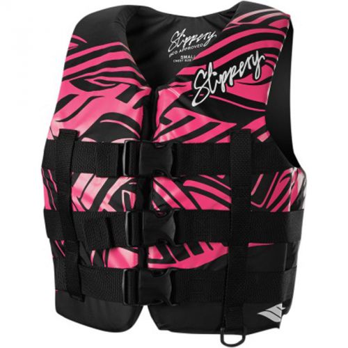 Slippery ray nylon womens watercraft jetski vest -black/pink-xs