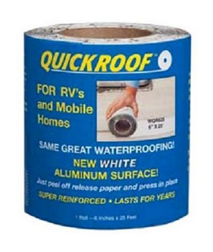 Rv trailer quick roof pro aluminum waterproof white tape 6&#034;x25&#039; cofair wqr625