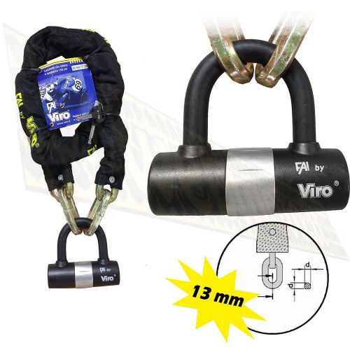 New security chain viro scooter super reinforced 150 cm padlock d 13