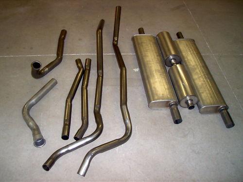 1956 cadillac dual exhaust system, aluminized, with resonators