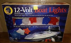 12 volt boat lights 25&#039; red white blue stars string light rv auto indoor outdoor