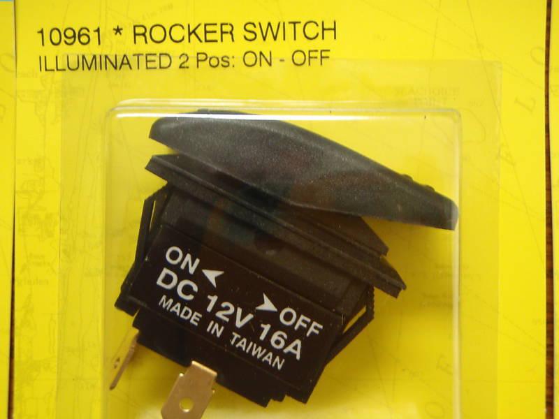Rocker switch black 2 position on off lighted 5010961 