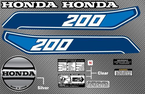 1982 82&#039; honda atc 200 atc vintage gas tank 11pc kit graphics decal stickers atv