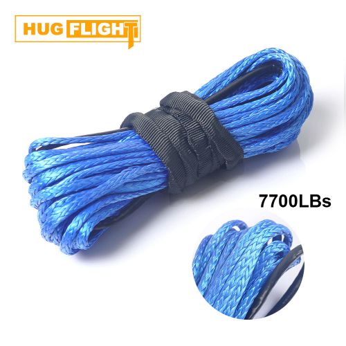 Winch line cable rope with sheath atv utv 3/16&#034; x 50&#039; blue synthetic
