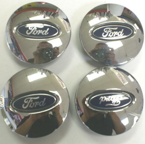 For sale set of four chrome 2.6&#034; ford center caps