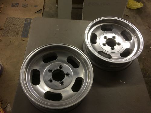 15&#034;x4.5&#034; inch ansen sprint aluminum slot wheels ford/mopar 4.5&#034; bolt pattern