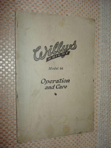 1925 willys operators manual owners guide original glove box book model 66