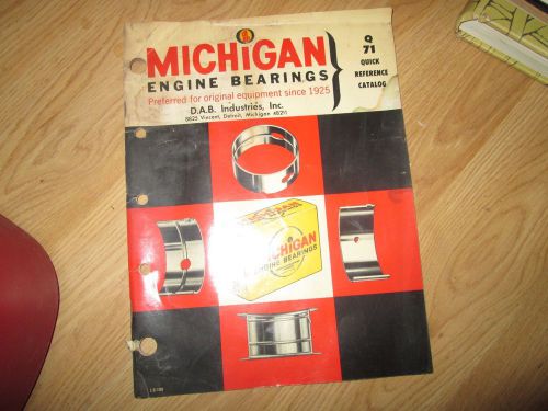 Vintage michigan engine bearing catalog no q71