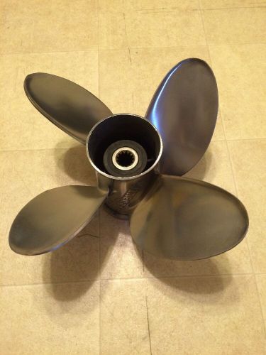 Stainless steel renegade 4 blade propeller #176196 13 1/4&#034;x21 pitch w/13 splines