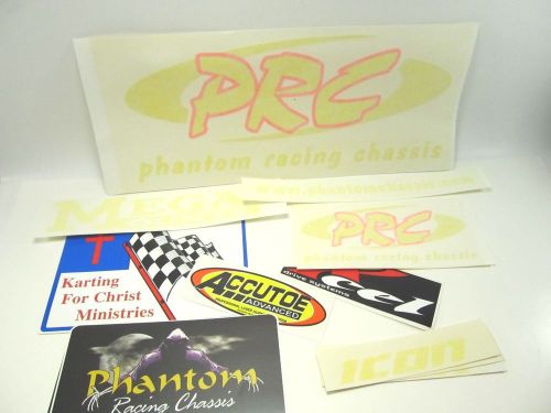 Go kart racing 13 piece chassis decal set yellow - phantom icon  - closeout