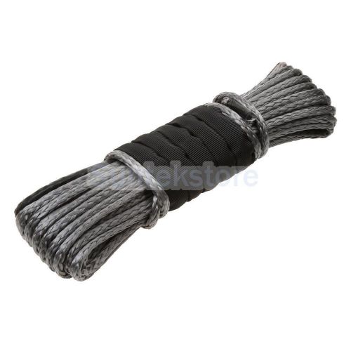 Grey 3/16&#034;x50&#039; synthetic winch cable durable safe rope recovery replacement
