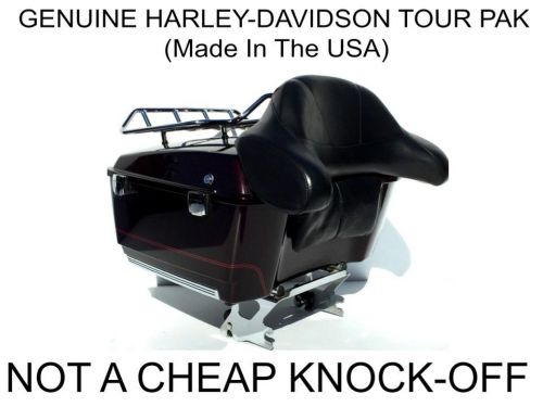 Genuine harley davidson black cherry tour pak pack trunk 2-up mounting rack usa