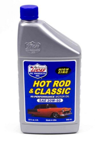 Lucas oil hot rod and classic car 20w50 motor oil 1 qt p/n 10689