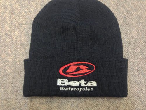 Personalised embroidered beta trials bike knitted beanie/bob hat