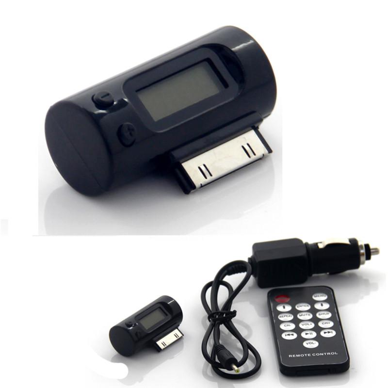 Wireless car music radio fm transmitter remote control for ipod iphone 4s black