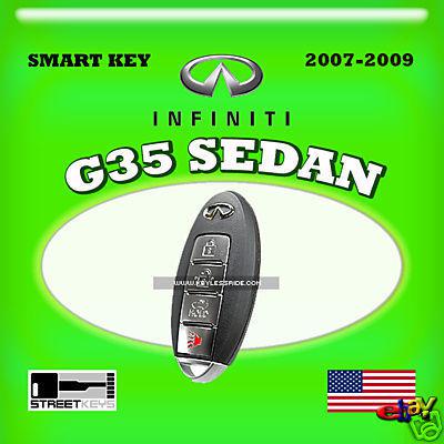 07 08 09 infiniti g35 sedan smart remote key combo