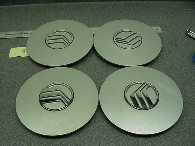(4) 1992-2004 mercury sable silver center caps f44c-1a096-ba  