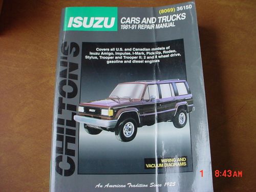 Chilton  books  36150  isuzu  cars &amp; trucks  1981-1991  repair  manual