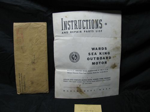 Wards sea king outboard motor manual instruction repair parts list 74-gg-9011-a