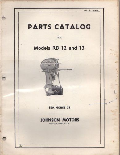 1952 johnson outboard motor 25 hp p/n 303058  parts manual (794)