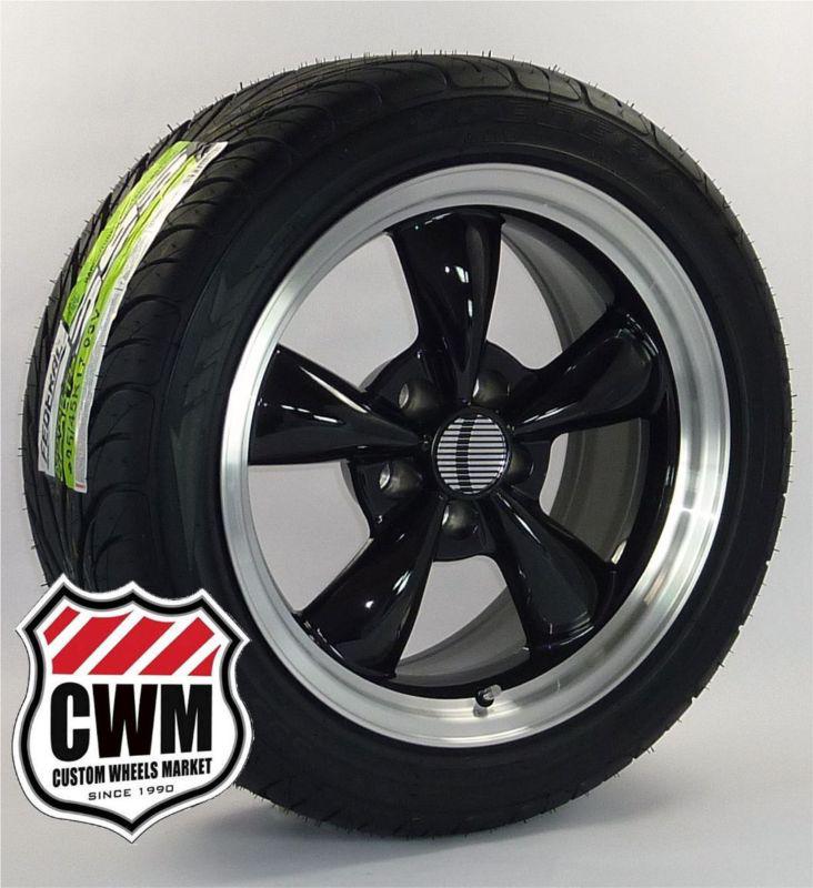 17x8" bullitt style black wheels federal tires for plymouth road runner 68-75