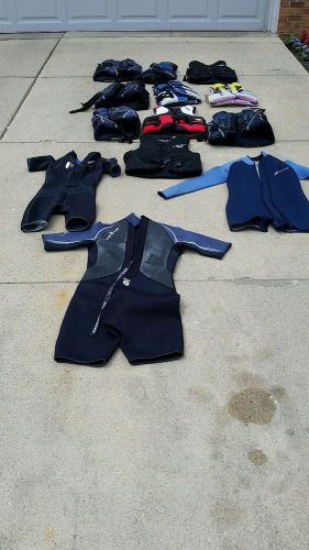 Wet suits life vests jackets ski board sea doo
