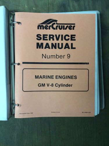1987 mercruiser service manual numb 9 marine engines gm v-8 binder