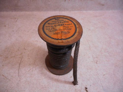 Johns- mansville c-222 1/4&#034; bulk braided mogul coil packing, on spool, oil seal