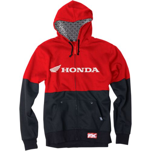 Factory effex honda double sweatshirt zip-front fleece/polyester multi regular