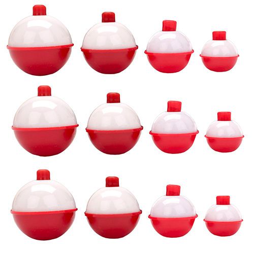Snap-on round floats, red/white