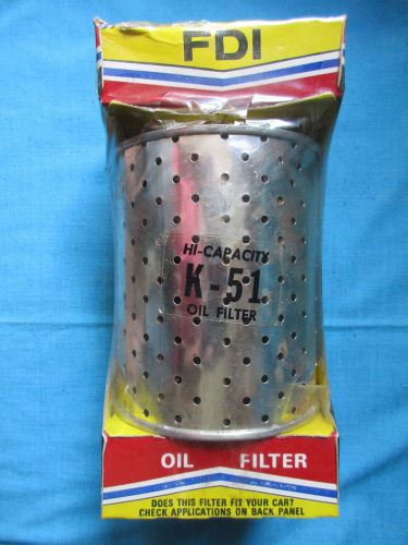 Vintage fdi oil filter k-51 metal canister new old stock unopened
