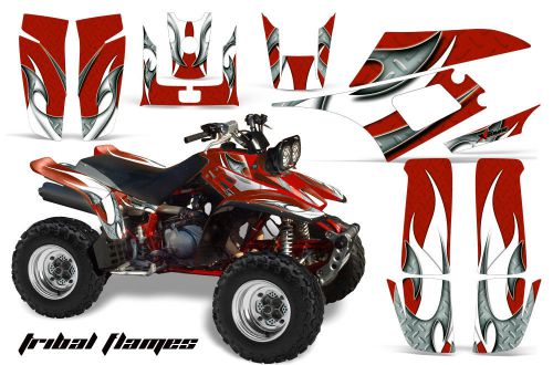 Amr racing atv quad graphic kit yamaha warrior 350 deco parts sticker flame red