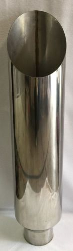 Polished stainless  5&#034; inlet 7&#034; out 36&#034; l miter diesel exhaust stack