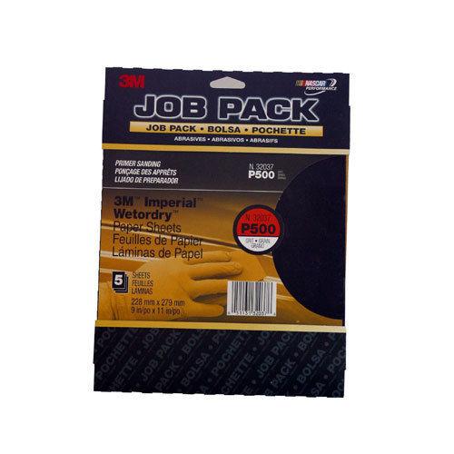 3m 500 grit wet or dry black sandpaper 9" x 11" sanding sheet 5 in a box 32037
