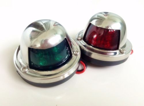 One pair marine boat yacht  light 12v stainless steel  bow navigation lights