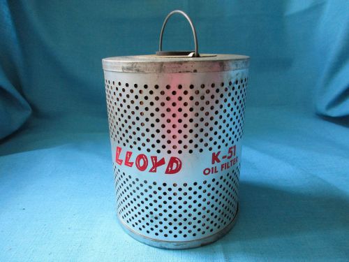 Lloyd vintage heavy duty oil filter k-51 metal canister new old stock