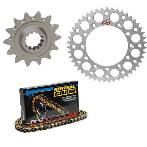 Renthal 520 chain &amp; 14-48 sprocket kit silver for 1999-2002 ktm 520 o-ring sx