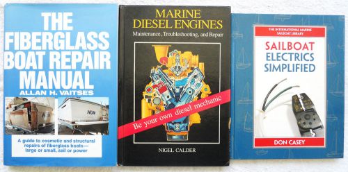 Do it yourself boat books; fiberglass repair, diesel engines, sailboat electrics