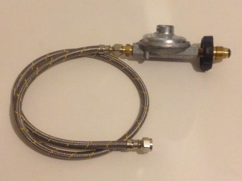 Propane regulator and 5 ft braided hose lp gas pol connector with hand wheel